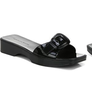 Veronica Beard Black Davina Pantent Slip-ons, black Size 8